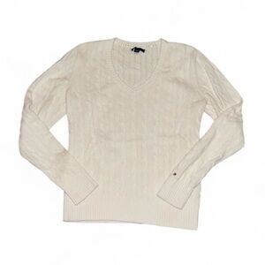 Tommy Hilfiger Pale Cream V Neck Sweater- Size XL